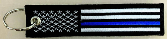 US Blue Line Embroidered Key Chain-FrontLine Designs, LLC 