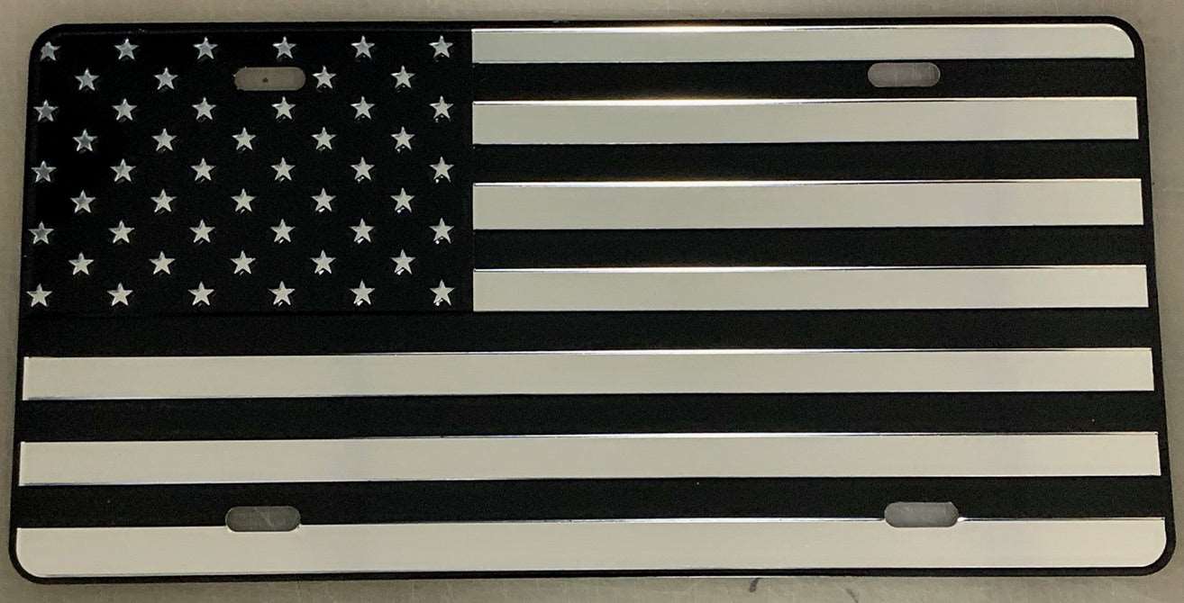 US Flag Line License Plate-FrontLine Designs, LLC 