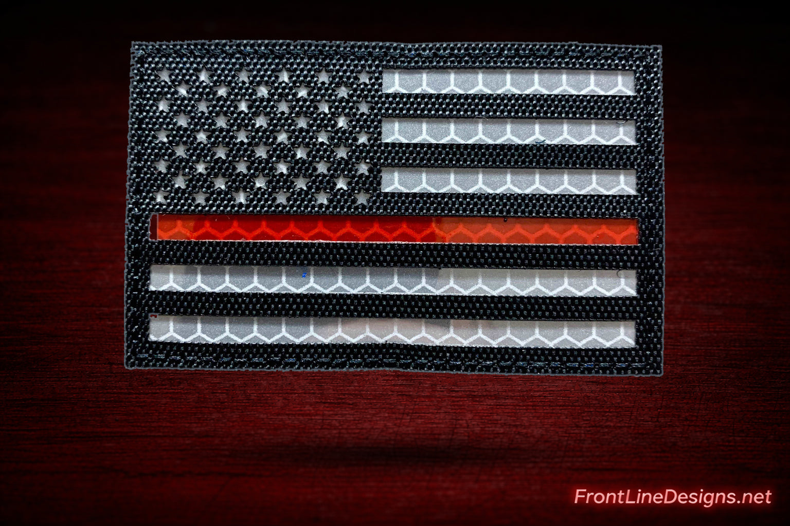 US Flag Red Line Patch-US Flag Red Line Reflective Patch-FrontLine ...