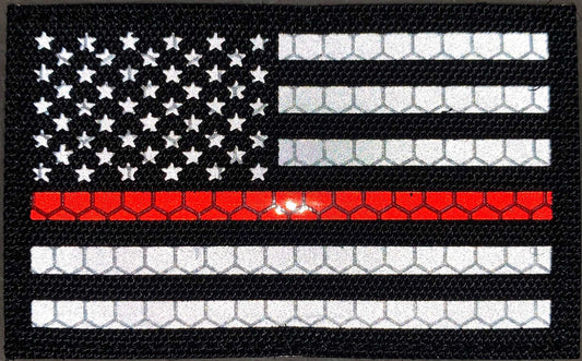 US Flag Red Line Reflective Patch-FrontLine Designs, LLC 