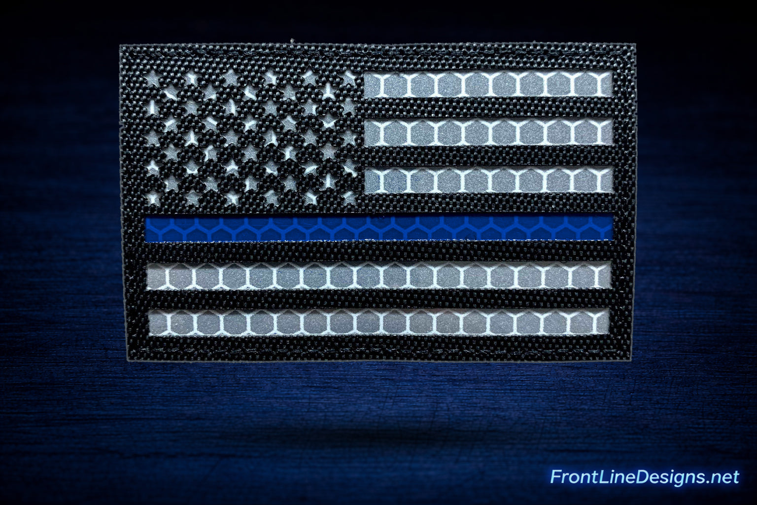 US Blue Line Reflective Patch -US Flag Reflective Patch-FrontLine ...