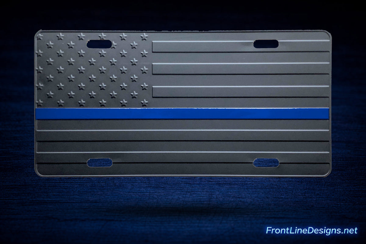 Black American Flag License Plate Frame (2-Pack) | Thin Blue Black American Flag License Plate Frame (2-Pack) | Thin Blue