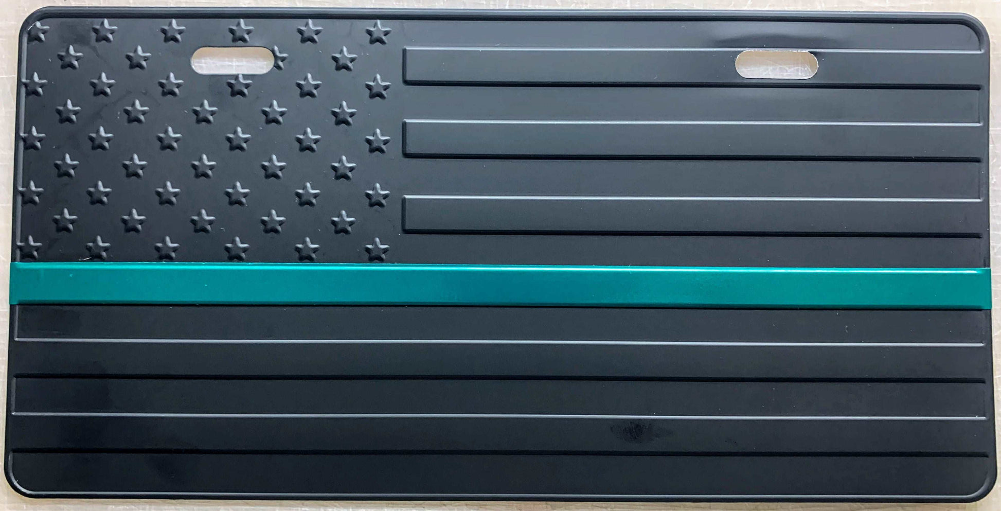 US Flag Subdued Green Line License Plate-FrontLine Designs, LLC 