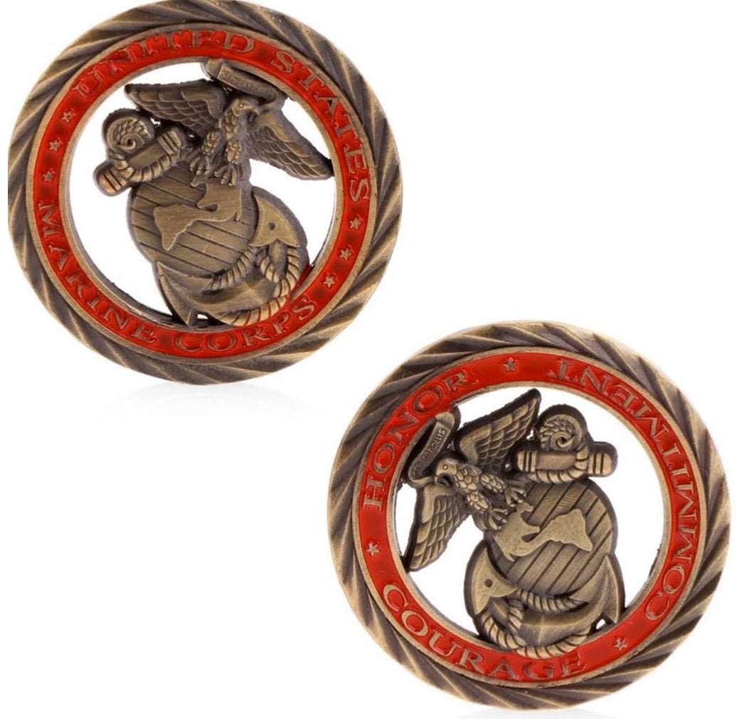 US Marine Eagle Globe and Anchor Challenge Coin-FrontLine Designs, LLC 