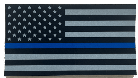 US Flag Blue Line Reflective Decal-FrontLine Designs, LLC 