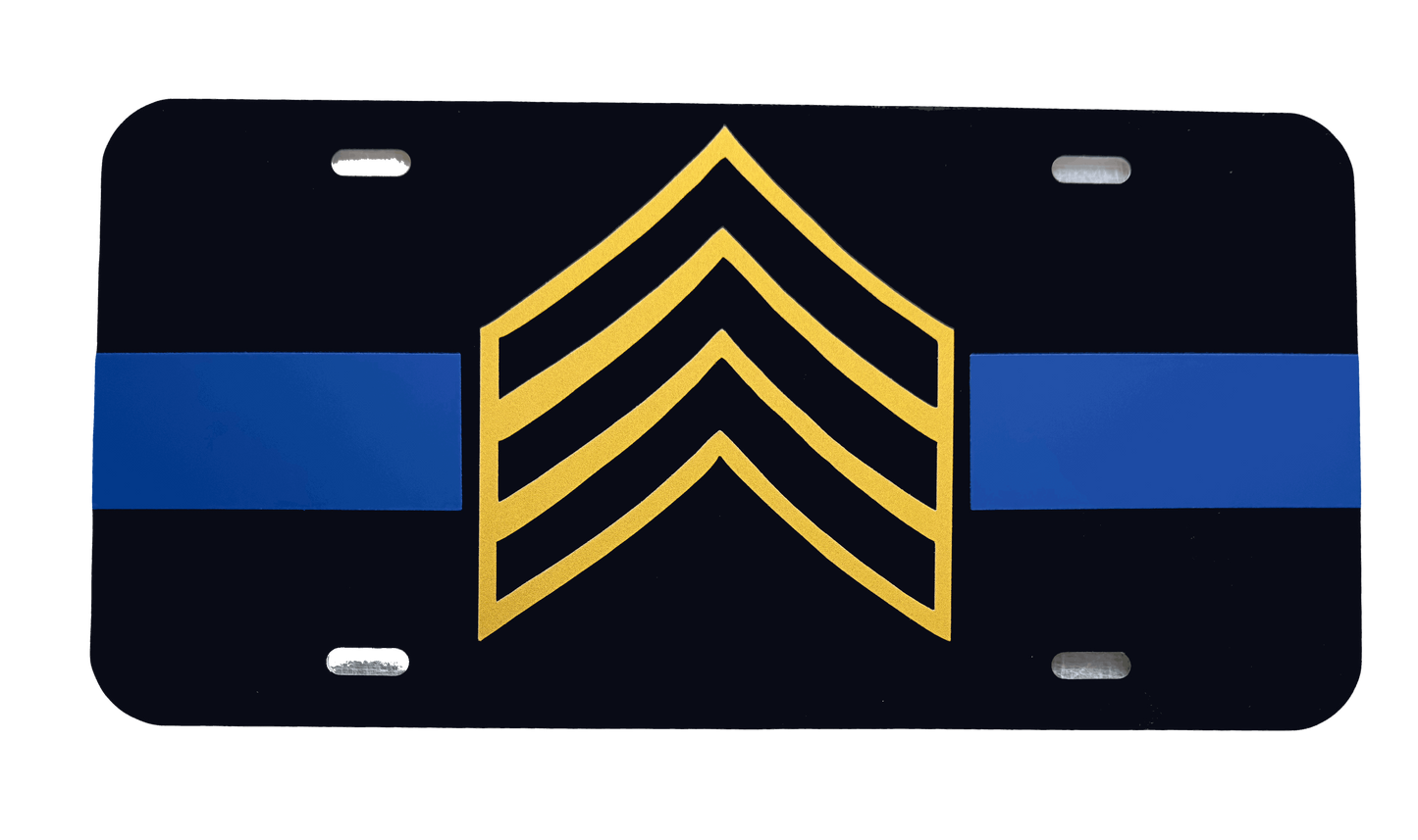 Blue Line Sergeant License Plate-FrontLine Designs, LLC 