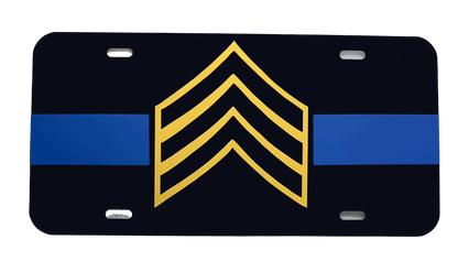 Blue Line Sergeant License Plate-FrontLine Designs, LLC 