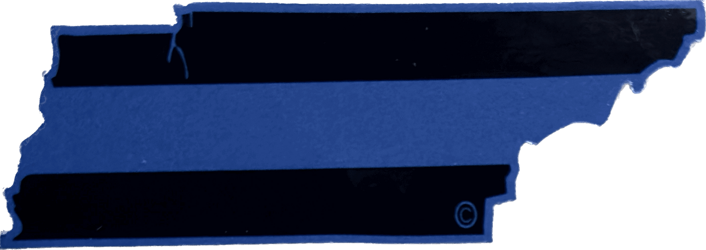 Tennessee State Blue Line Decal-FrontLine Designs, LLC 