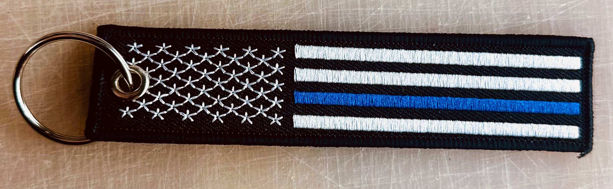 US Blue Line Keychain-US Blue Line Embroidered Keychain-FrontLine ...