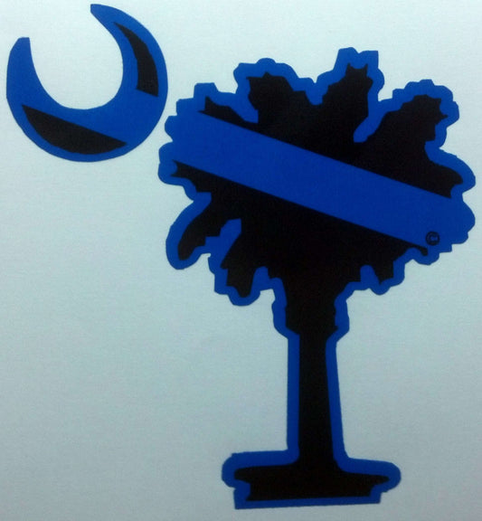 Blue Line Palmetto Tree-FrontLine Designs, LLC 