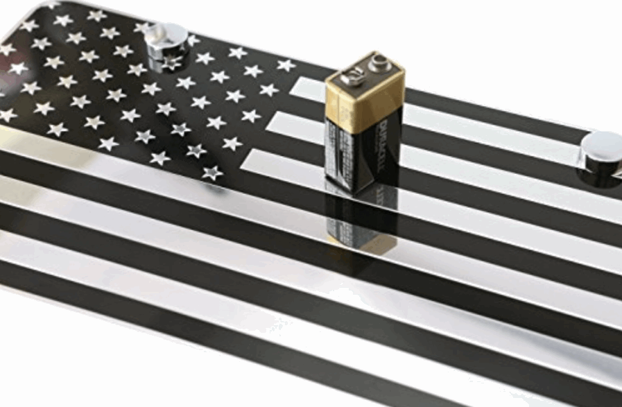 US Flag Line License Plate-FrontLine Designs, LLC 