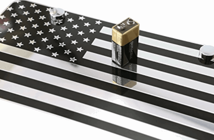 US Flag Line License Plate-FrontLine Designs, LLC 