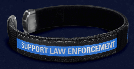 Blue Line Bangle Bracelet-FrontLine Designs, LLC 