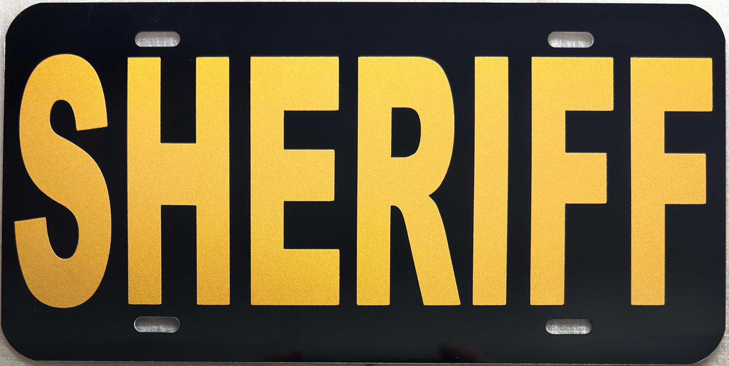 Sheriff Reflective License Plate-FrontLine Designs, LLC 