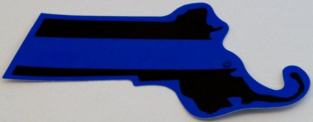 Massachusetts State Blue Line Decal-FrontLine Designs, LLC 