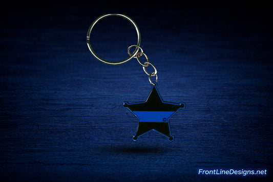 5-Point Sheriff's Badge Keychain — floating product preview
