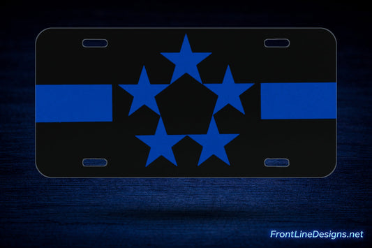 Blue Line Chief License Plate-FrontLine Designs, LLC 