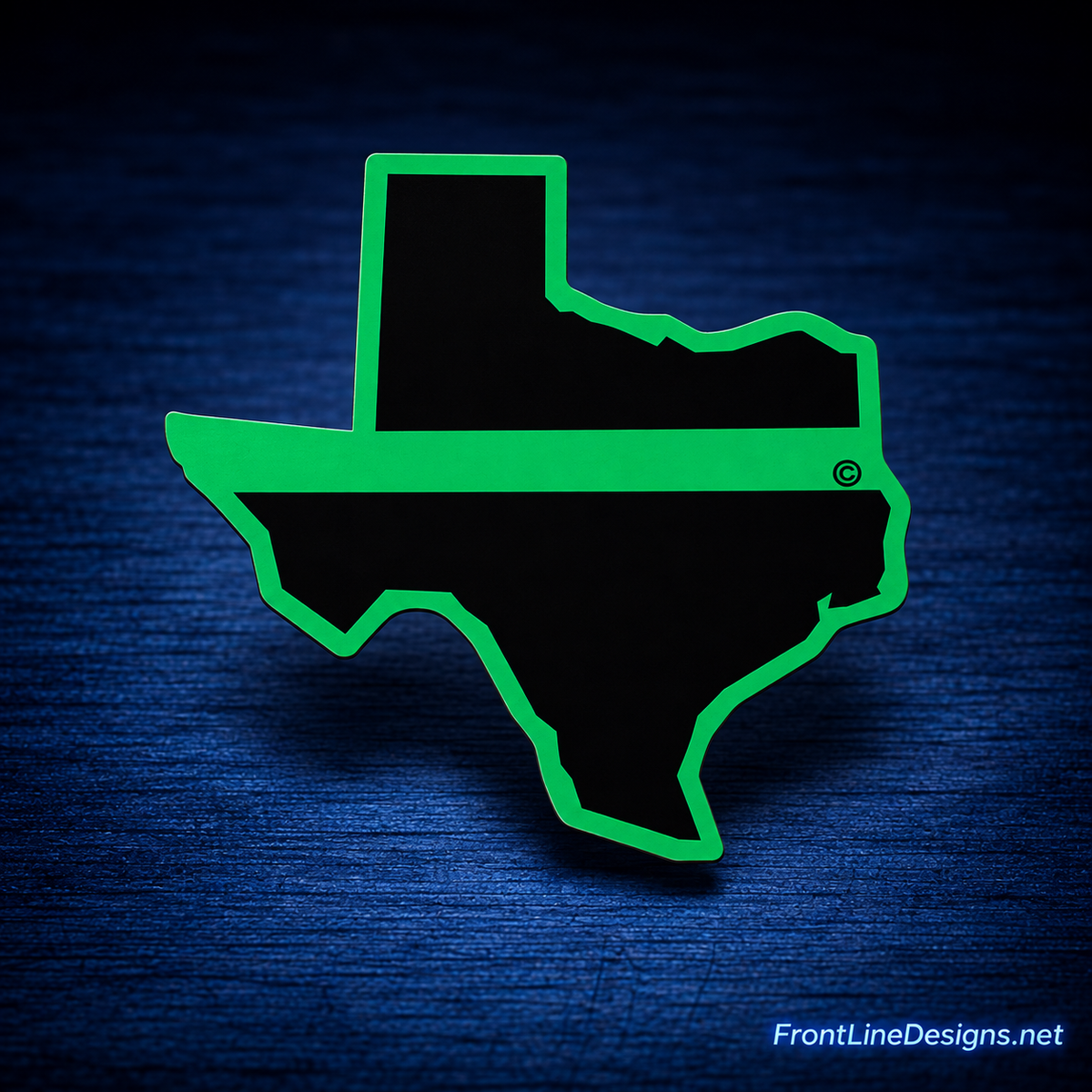 Texas State Green Line reflective decal – FrontLine Designs