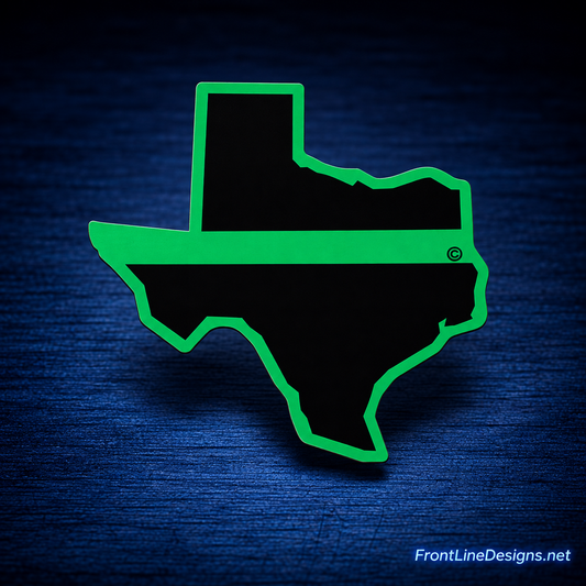 Texas State Green Line reflective decal – FrontLine Designs