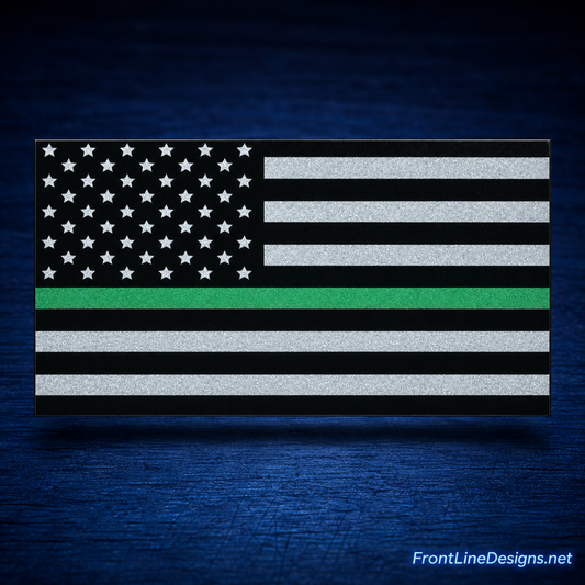US Flag Green Line reflective decal – FrontLine Designs