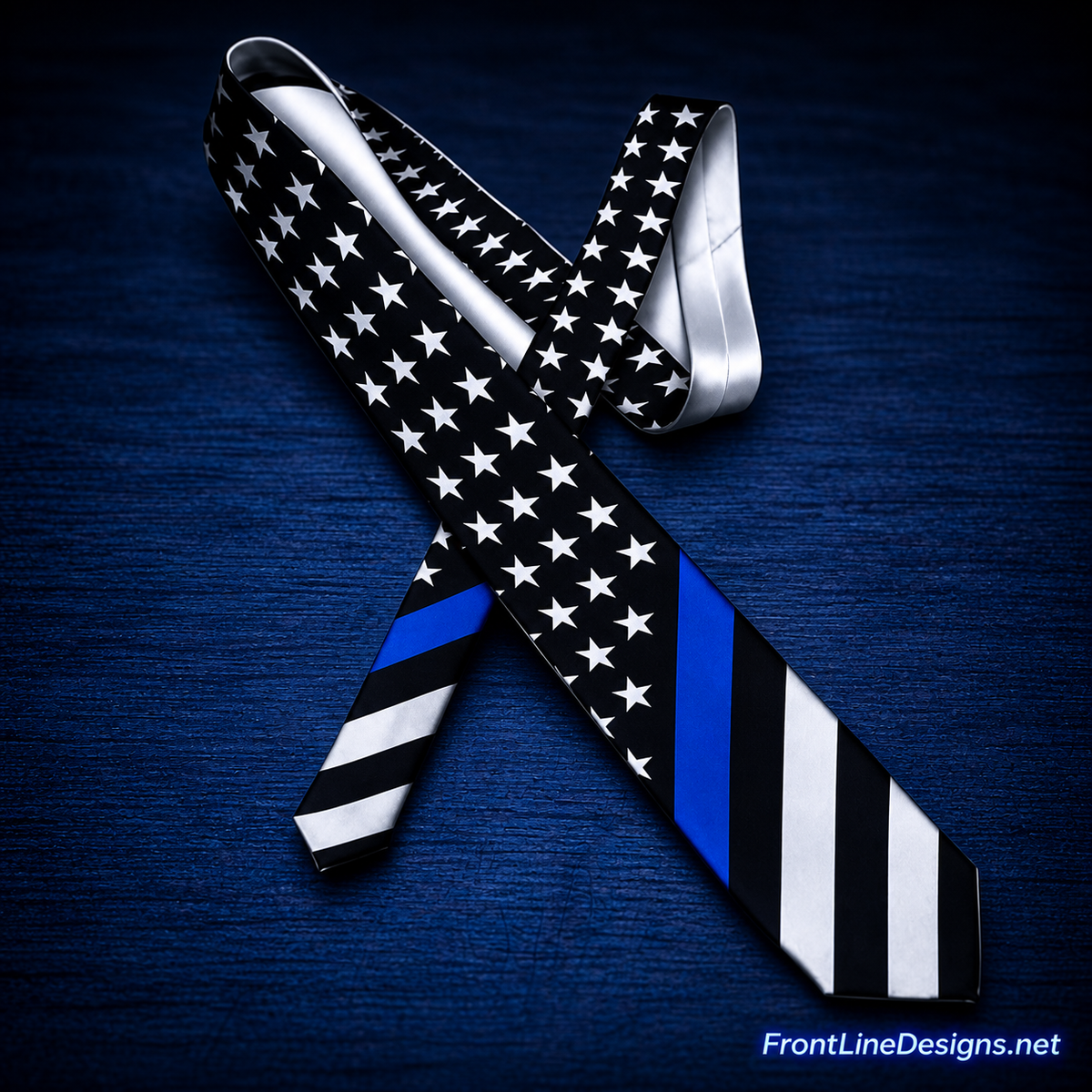 US Flag Blue Line necktie – FrontLine Designs