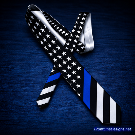 US Flag Blue Line necktie – FrontLine Designs
