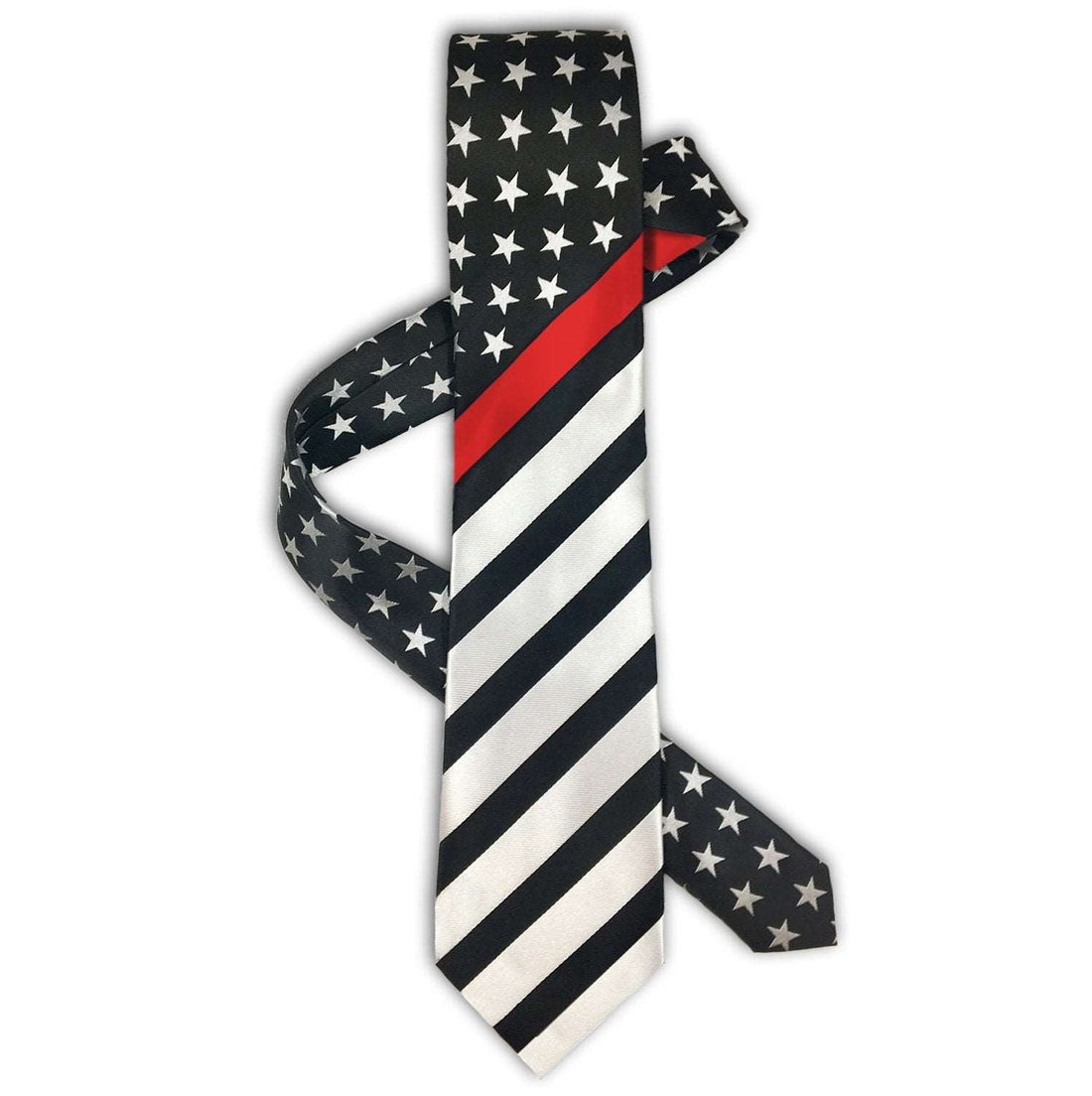 US Flag Red Line Necktie FrontLine Designs, LLC