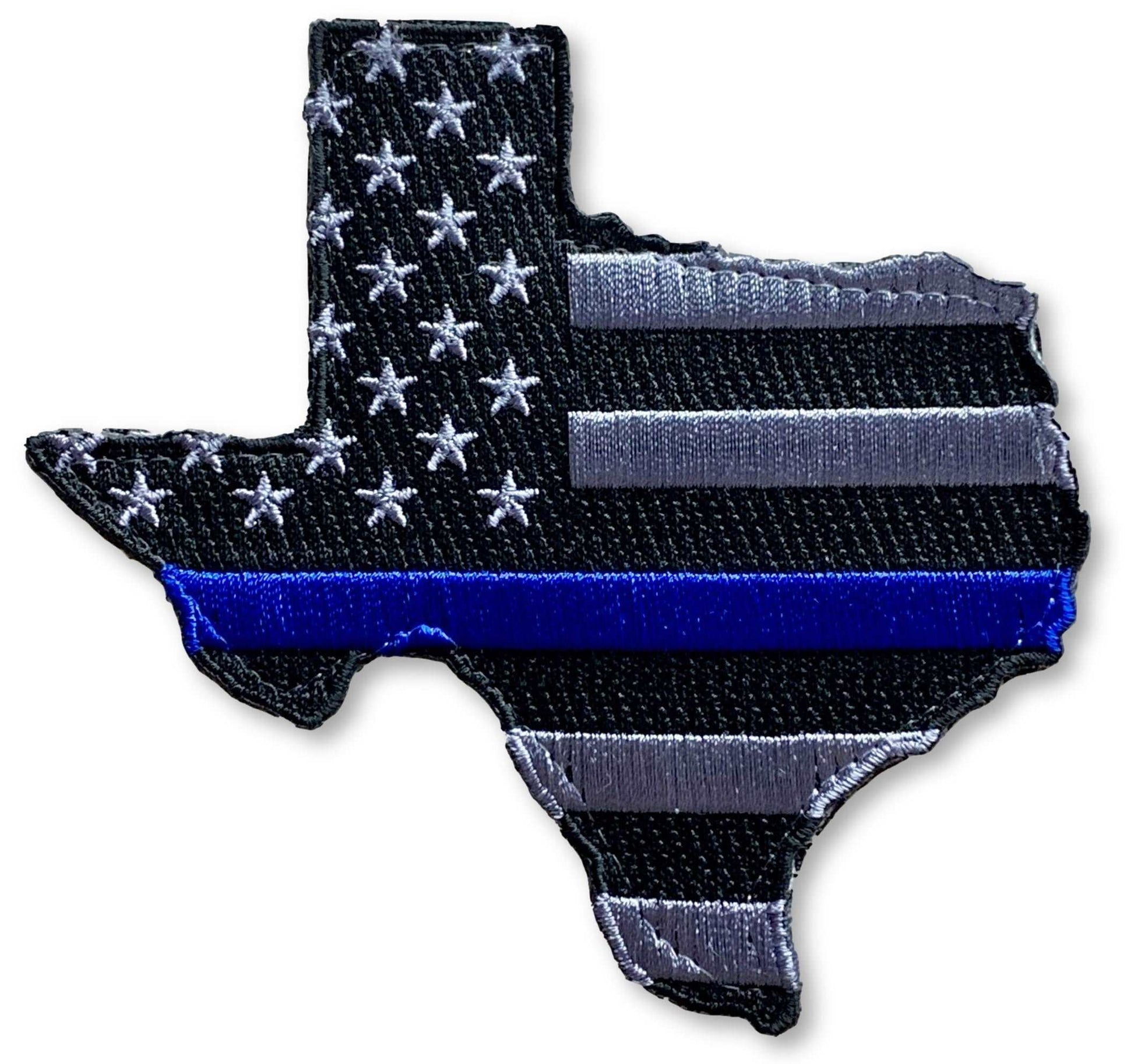 US Flag Texas State Blue Line Patch-FrontLine Designs, LLC 