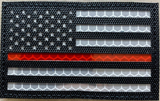 US Flag Red Line Reflective Patch