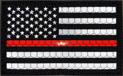 US Flag Red Line Reflective Patch