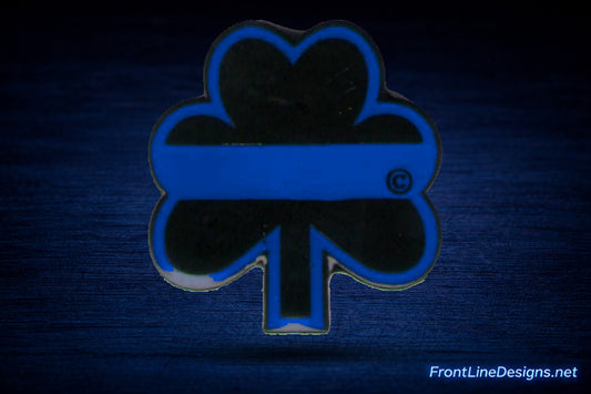 Blue Line Shamrock Lapel Pin / Tie Tack