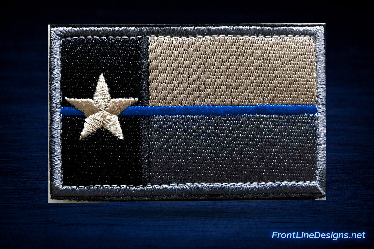 Texas State Flag Blue Line Patch — view 1