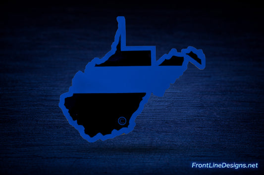 West Virginia State Blue Line Decal — view 1