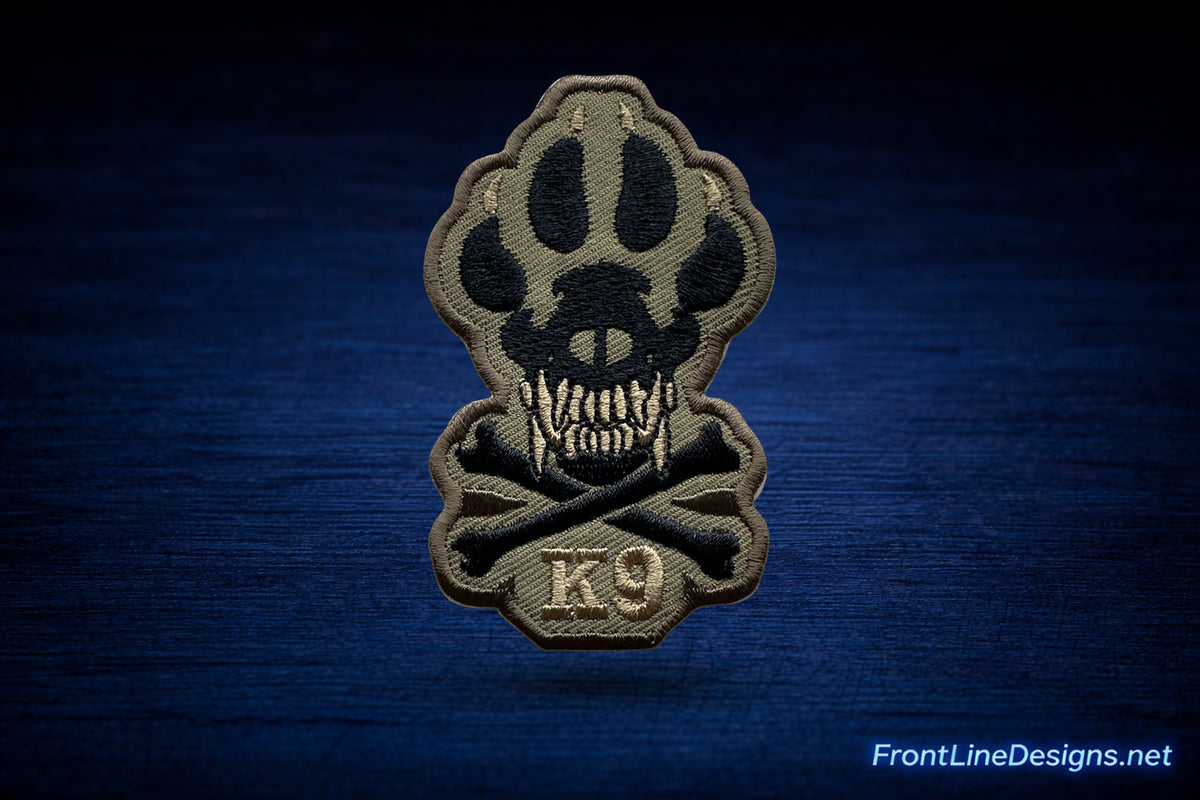 K-9 Paw Hook-and-Loop Patch — Tan