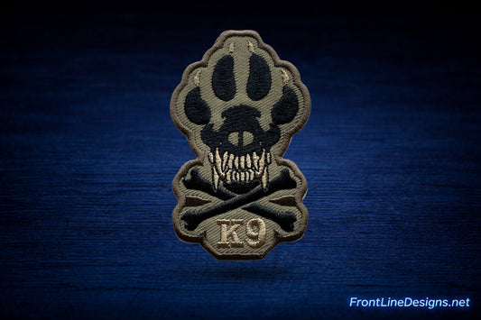K-9 Paw Hook-and-Loop Patch — Tan