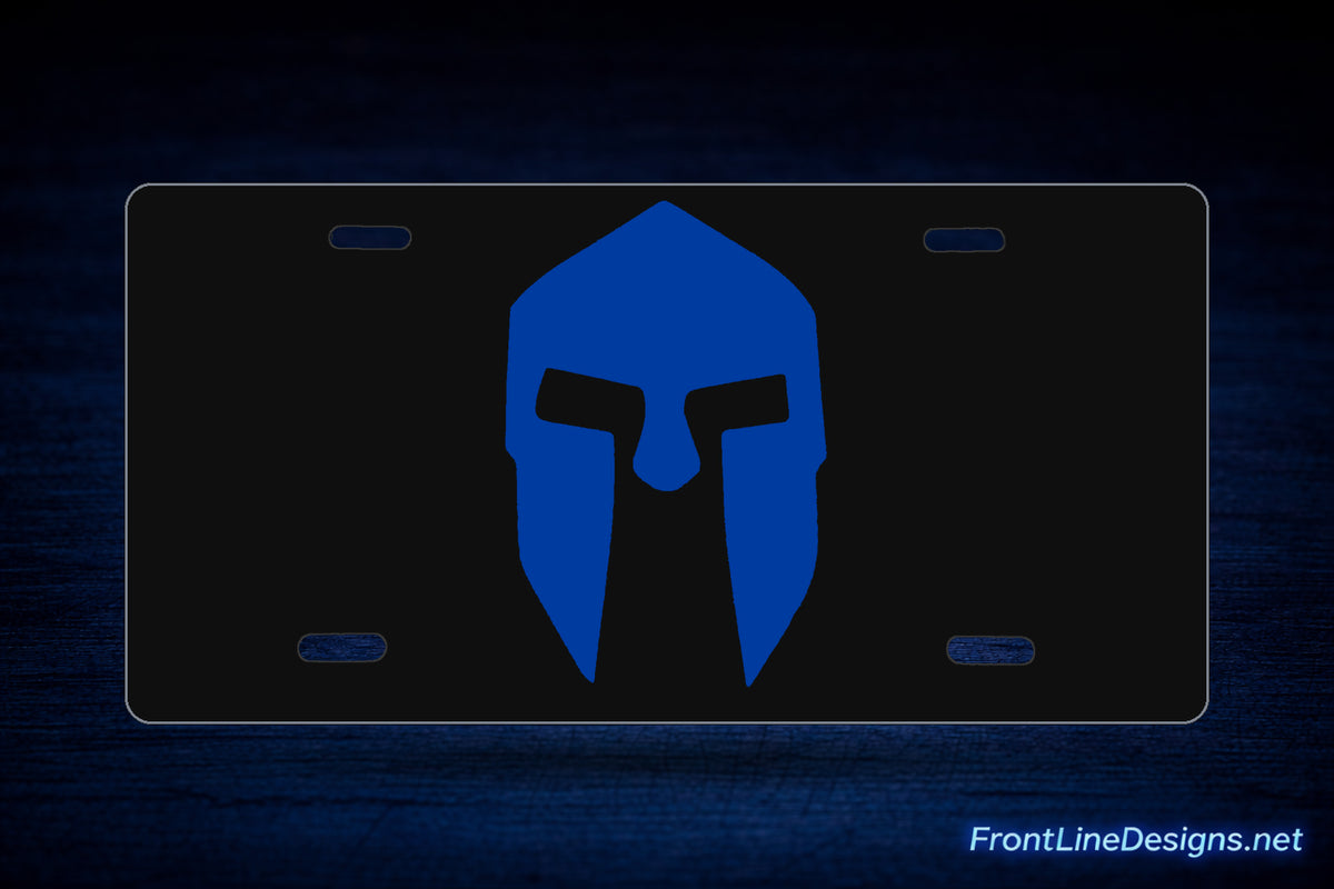 Spartan License Plate — Blue