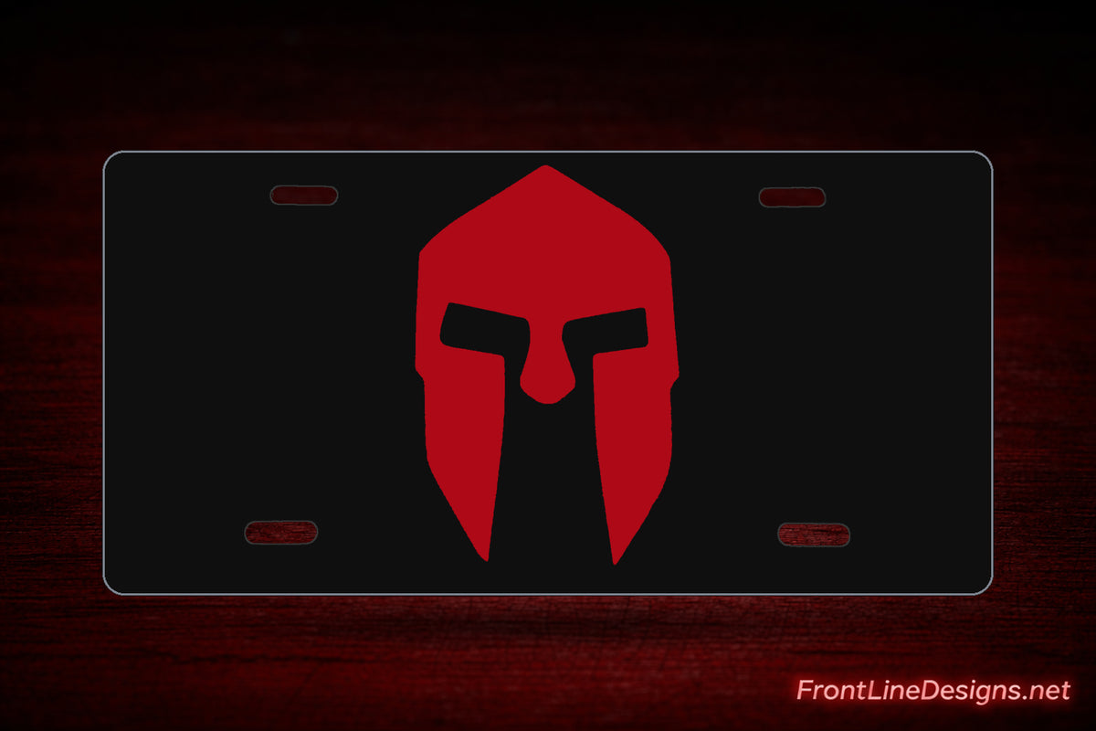 Spartan License Plate — Red