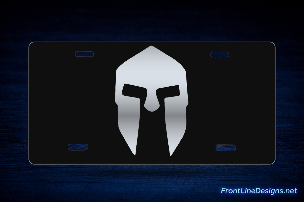 Spartan License Plate — Chrome