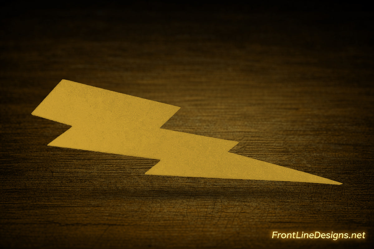 Gold lightning bolt decal