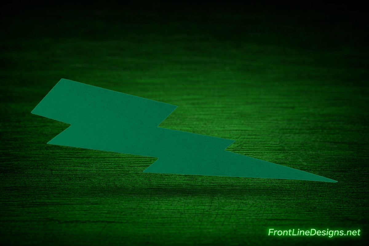 Green lightning bolt decal