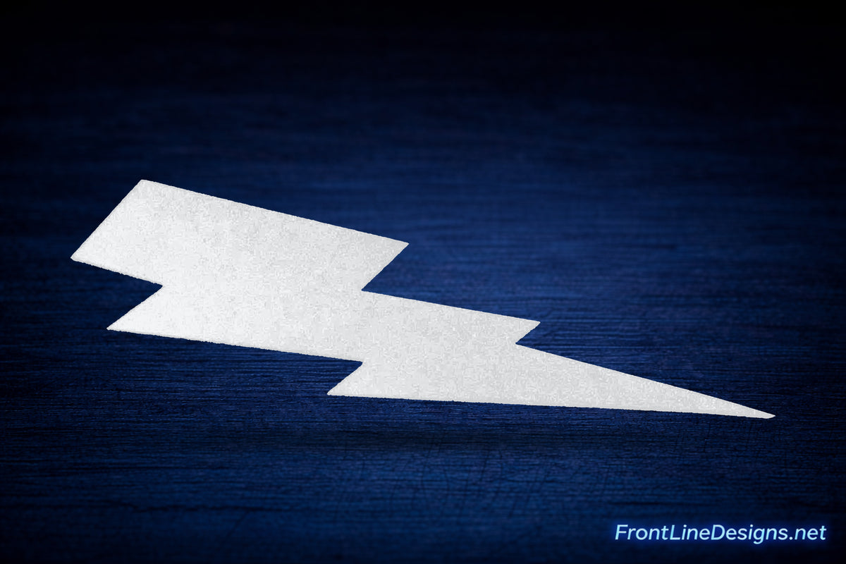 White lightning bolt decal
