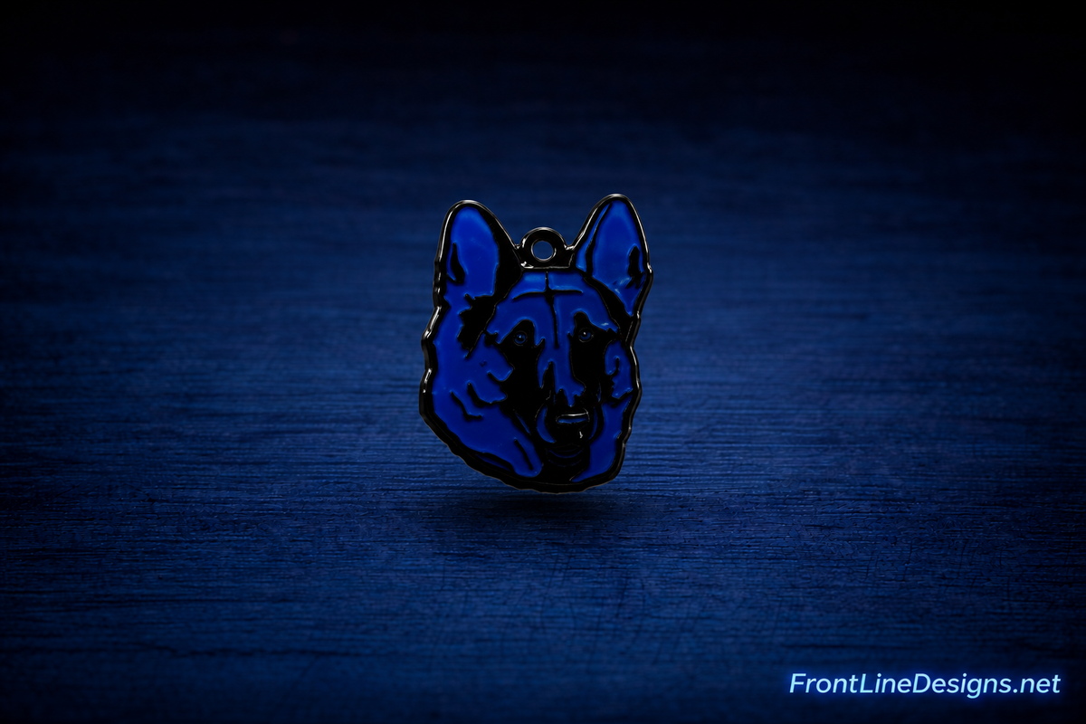 Blue Line German Shepherd K9 charm