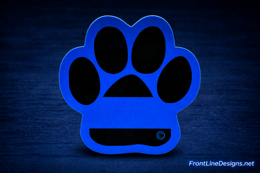 Blue Line reflective paw decal