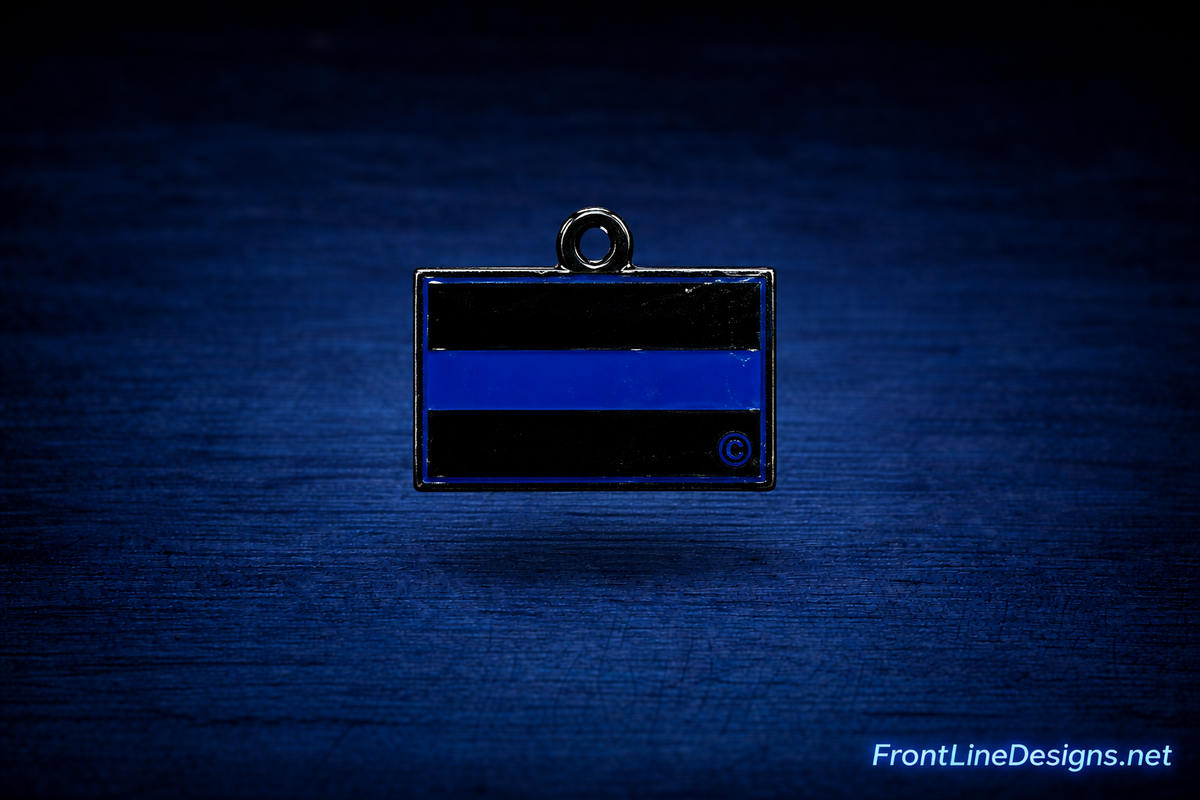 Rectangular Blue Line bracelet charm