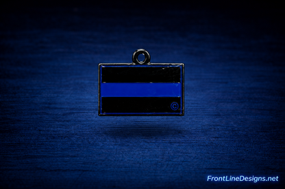 Rectangular Blue Line bracelet charm