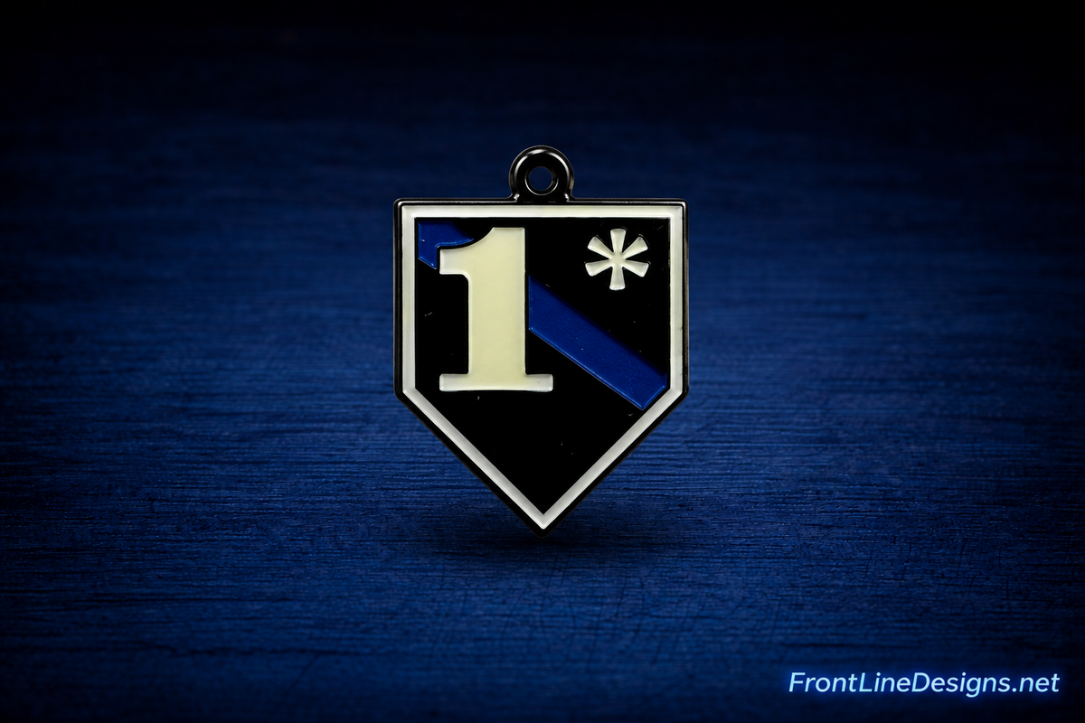 Blue Line 1-star shield bracelet charm