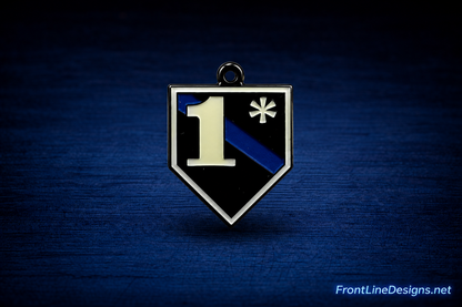 Blue Line 1-star shield bracelet charm