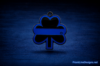 Blue Line shamrock bracelet charm