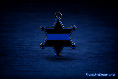 Blue Line six-point sheriff badge bracelet charm