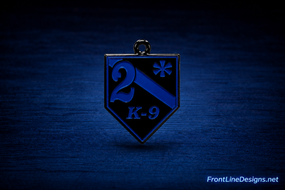 Blue Line 2-star K-9 shield bracelet charm
